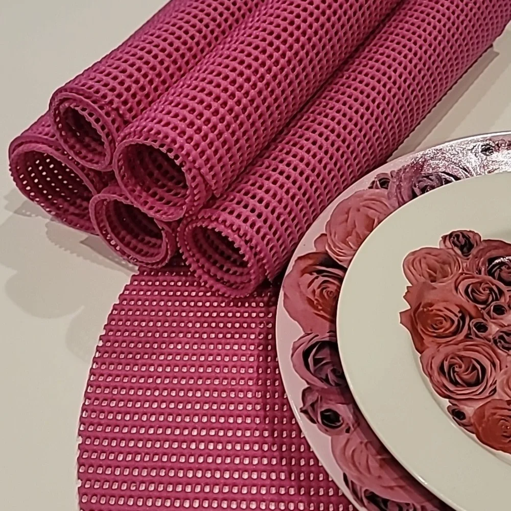 Bo's Attic Die Cut Oval Foam Placemats Pink Set Of 6